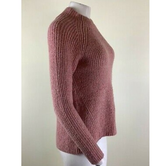 Madewell Sz XS Northfield Mock Neck Sweater Pink Acrylic Wool Nylon Pullover - Picture 4 of 8